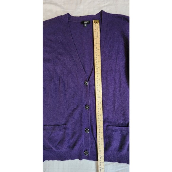Talbots Womens Cashmere Blend Lightweight Cardigan Sequened Buttons L - Picture 7 of 9